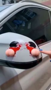 TLE [Ready Stock]Car Door Anti-Collision Rubber Strip Cute Butt Anti-Collision Sticker Door Opening Anti-Scratch Wipe Protector Cartoon Door Edge The Rear-View Mirror Bumper Stickers Refrigerator Door Protection