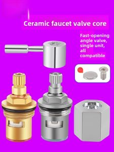 Kitchen Bathroom Faucet Valve Core 304 Stainless Steel Brass Quick Open Universal Angle Valve Switch for Home Use