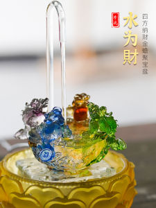 Liu Li Three-legged Golden Toad Fountain Wealth Attracting Ornament Circular Water Flow Decorations for Business Opening Moving in