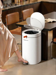 Joybos | Pull-and-pack Non-touching Hands Large Capacity Luxury Kitchen Step Trash Bin 16L