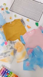 SETELAN ANAK RUFFLE MARINA TIE DYE COMBINATION / SET BAJU ANAK CEWEK USIA 1- 8 TAHUN TIE DYE EDITION