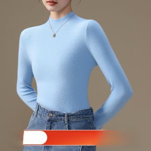 MiiOW | Áo len dệt kim cổ cao bằng lông cừu cho nữ Áo sơ mi giữ nhiệt ôm vừa vặn thời trang thu đông cao cấp MiiOW Cat Person