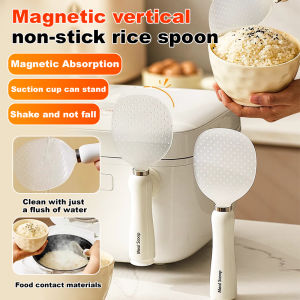 Magnetic rice spoon⚡ Tumbler non-stick rice spoon⚡ Stand-up rice spoon that wont damage the pot Eas