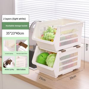 CHAHUA | Slanted Storage Basket Multi-Function Drainage Fruit & Vegetable Basket Kitchen Storage Organizer