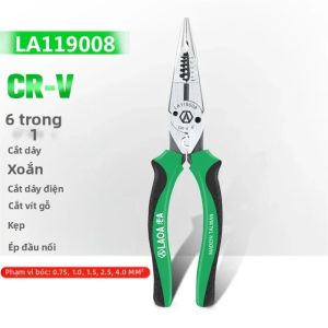 LAOA | Kìm Đa Năng LAOA 8 Inch 6 Trong 1 Tích Hợp Chức Năng Cắt Tuốt Dây Kìm Bấm Cos Mũi Nhọn Phạm Vi 0.7-4.0mm Dùng Cho Việc Sửa Chữa Điện DIY