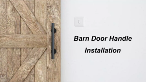Barn Door Handle Set 12inch Sliding Door Handle with Finger Pull Black Heavy Duty Hardware