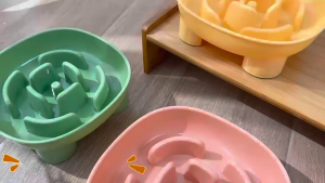 Slow Feeder Bowl Anti Choke Pet Food Dog Cat Bowl Portion Control Anti Spill Mangkuk Makanan Perlahan