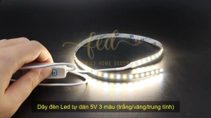 Dây LED Tự Dán 5V – Ánh Sáng Trắng/Vàng/Trung Tính/3 Màu – Bản 5mm 8mm Làm Đèn Handmade DIY (Mạch Chưa Hàn Đầu Dây)