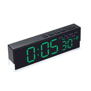 LED Digital Alarm Clock Temperature Week 2 Alarms Ambient Light Brightness Adjustment Bedside Electronic Table Clock USB Powered