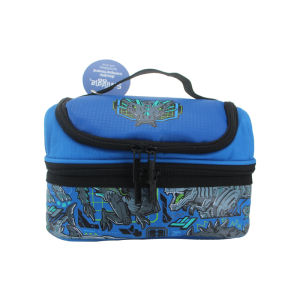 Austria Smiggle กระเป๋าใส่ข้าวกลางวันของเด็กผู้ชายของแท้กระเป๋าถือลายมังกรสีน้ำเงินถุงผลไม้แฟชั่นสุดเท่ถุงอาหาร9นิ้ว