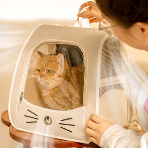 Breathable Cat Carrier Bag Portable Outdoor Cat Backpack Travel Large Beg Anti-stress Bag