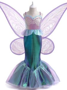 Mermaid Princess Dress with Butterfly Wings For Girls