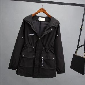 Brand Discount Spring Autumn Loose Casual Womens Windbreaker Fashionable All-Match Short Coat Zipper Closure Long Sleeve