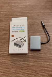 Cáp chuyển 4in1 Type C ra HDMI VGA USB PD Cho Macbook laptop Máy tính bảng