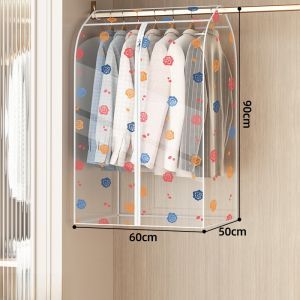 Dustproof Clothes Cover Hanging Storage Transparent down Jacket Coat Full Enclosure Home Use Wardrobe Organizer Accessory