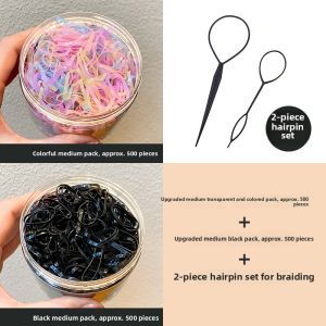 High Elasticity Invisible Hair Ties for Women Durable Small Leather Covers Adult Hair Bands Fashionable Korean Style Hair Accessories