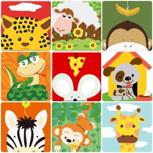 Cute Cartoon Animals Diamond Painting Cheetah Monkey and Other Zoo Characters Wall Art Picture For Living Room Home Decor
