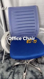 เก้าอี้สำนักงาน ล้อเลื่อน ขาเหล็ก รุ่น OS-15  รองรับสรีระ นั่งสบาย หลังตาข่าย ปรับระดับได้