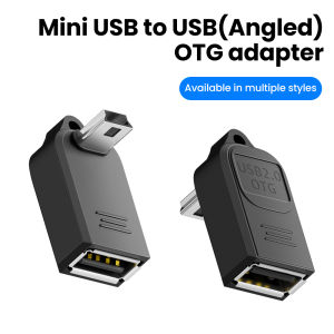 Right Angle Mini USB to USB OTG Adapter USB 2.0 Mini USB Male to USB A Female Converter 90 Degree OTG Adapter for Car MP3 Camera
