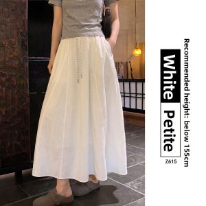 XIANYIJIAO | Gray Work Style Summer Large Size Flared Mini Midi A-Line Skirt