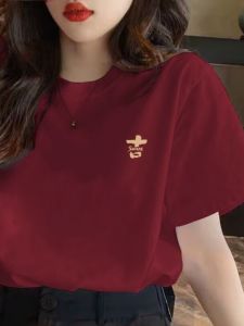 SUSHOUWANGE | Red Womens T-Shirt Autumn New Arrival