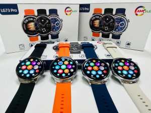 New LG73 PRO Smartwatch: 64 Memory AMOLED 1.52" ScreenBluetooth Connectivity Radar Scanning Dial，Waterproof Metal Buttons