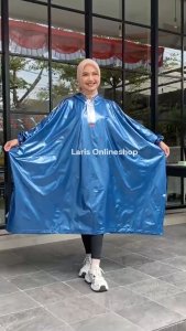 Jas Hujan Ponco Lengan Funtastic Elmondo 703 / Jas Hujan Elmondo Jumbo Kelelawar Warna Hijau dan Biru