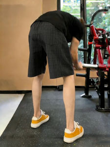 ZHUOCAN | Moisture-wicking Cooling Durable Grey Grid Pattern Shorts for Fitness