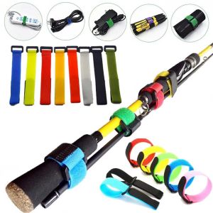 5/10pcs Nylon Hook & Loop Tie Straps Adjustable Reusable Tie Bands for Cable Management Lightweight Outdoor Fishing Accessories