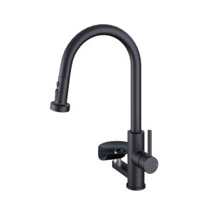 AZOS | Lead-Free Splash-Proof Retractable Sink Faucet With Integrated Cup Washer And Adjustable Hot/Cold Water