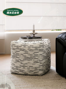 Home Use Low Stool Living Room New Style Lazy Sofa Footrest Detachable Washable Square Seat Cushion French Luxury Stool Shoe Changing Stool