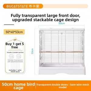Bucatstate | Deluxe Parrot Cage Stainless Steel Horizontal Wire Large Size