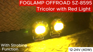 Sub Zero Car Foglamp SZ-8595 TRICOLOR + RED LIGHT High power Foglight Metal Body 2pcs/set Round 12-24v 40WATTS