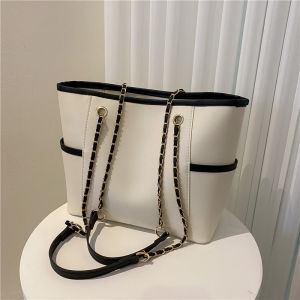 กระเป๋าถือทรงถุง Tote ทรงลำลองสไตล์ฮาราจูกุ สำหรับฤดูใบไม้ผลิ 2023 กระเป๋าสะพายไหล่แบบลำลองสำหรับผู้หญิง กระเป๋าถือ PU ขนาดกลาง