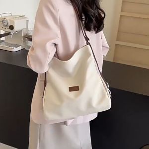UISNMALL # S7087 New 3 ways Canvas Bag Large Capacity Women Tote Bag Handbag Shoulder Bag Crossbody Bag Multi-Function Backpack Contrast Color Lightweight Personality Bag Fashionable and versatile