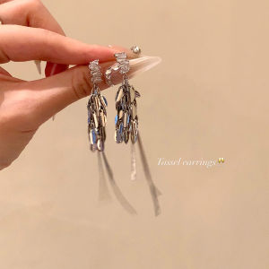 Unique Beautiful Tassel Earrings Womens Fashion Jewelry Zircon Wave Glowing Wheat Ear Rings Luxury Feelings Alloy Embedded