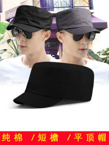 Mens Full Seal Flat Top Hat Short Brim Elastic Band Duckbill Cap Summer Hat Bald Four Seasons Duckbill Cap Casual Style Cotton