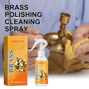Jakehoe Brass Polish Spray for Metal Care Removes Tarnish Fast No Scratch Formula 100ml Easy Shine Restorer for Hardware Decor