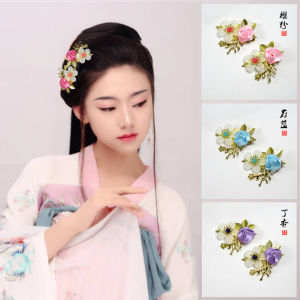 เครื่องประดับผมสไตล์จีนโบราณทองแดงสำหรับผู้หญิง เครื่องประดับผมสไตล์ย้อนยุคสไตล์ราชวงศ์ตู้ กิ๊บติดผม วัสดุอื่นๆ