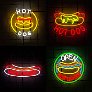 Hot Dog Series Neon Sign For Wall DecorLed Neon Light For RestaurantsKitchenGift For Fast Food EnthusiastsHot Dog Shop