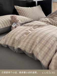 Japanese Style Pure Cotton Bedding Set 100% Cotton Dormitory Bed Sheet Student Single Three Piece Set Comforter Cover Quilt Cover