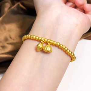 Gelang Tangan Dewasa Biji Lada Lapis Emas Anti Luntur Anti Karat Fu & Teratai Gelang Gold Wanita