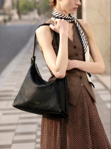 VANESSA HOGAN | Luxurious Vegetable Tanned Leather Large Capacity Hobo Bag Single Shoulder