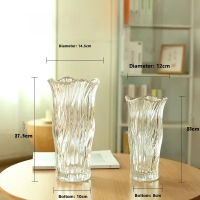 Crystal Flower Vase Luxury Modern Glass Centerpiece Home Decor Rose Flower Arrangement Living Room Dining Table Decor