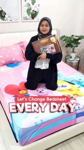 Sprei Monalisa Michio Minimalis Kids Ukuran 160x200 Queen Tinggi 30 Panel Design