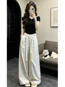 ZHENMANZI | Summer 2026 New Polka Dot T-Shirt and Wide Leg Pants Set