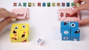 Childrens Face Changing Emoji Cube Fun Desktop Parent-child Games Early Education Educational Building Block Toys