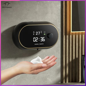 HKStorage 450ML Máy Khử Xà Phòng Màn Hình Kỹ Thuật Số LED Máy Nhả Xà Phòng Bọt Hồng Ngoại Tự Động Phụ Kiện Phòng Tắm Gắn Tường Sạc USB