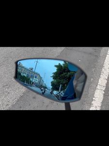 Motorcycle Rearview Mirror Blue Lens 360-Degree Rotating All-Round Adjustable Motorcycle Universal Rearview Mirror