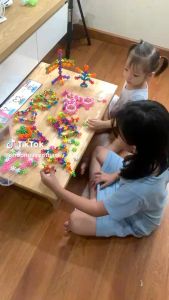 Bộ Lắp Ráp Hình Hoa Mai 3D Xoay Chiều 400 Chi Tiết Có Hộp Đựng Đồ Chơi Rèn Luyện Trí Thông Minh Cho Bé